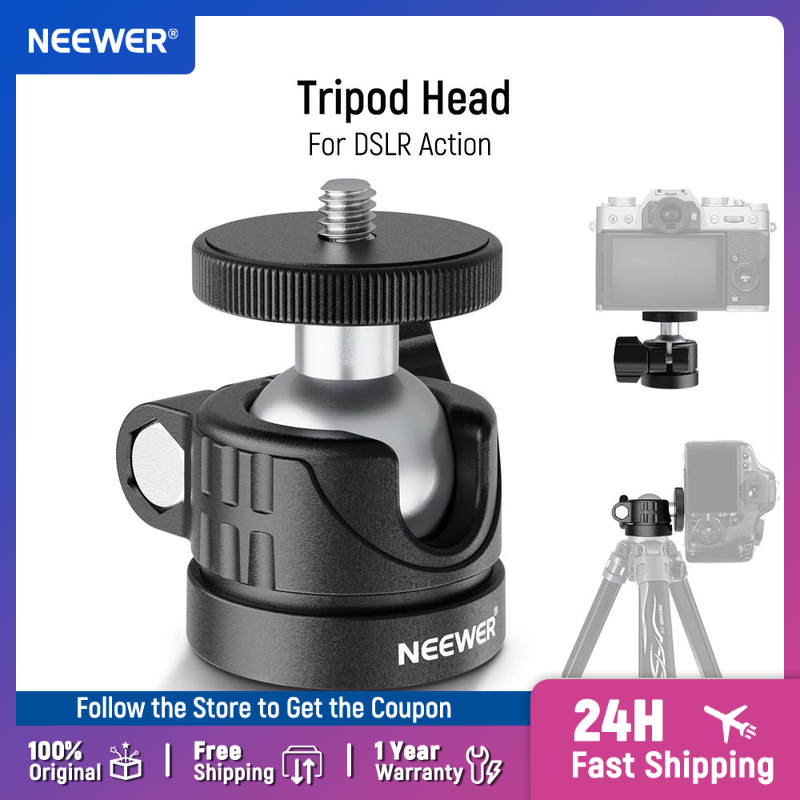 Photography Lighting Continuous - Kepala Bola Mini NEEWER, Adaptor Dudukan